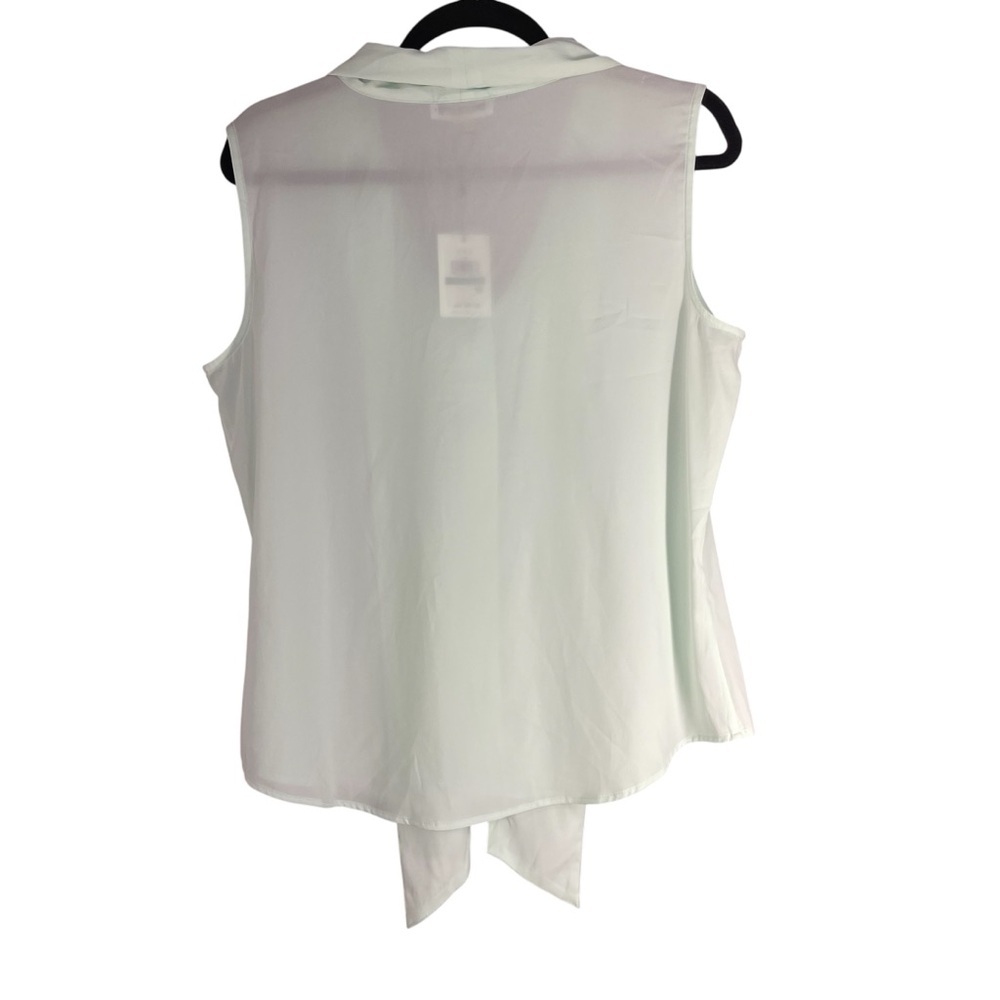 CALVIN KLEIN Mint Green tie neck sleeveless blouse New With tags Size Large - Picture 5 of 9